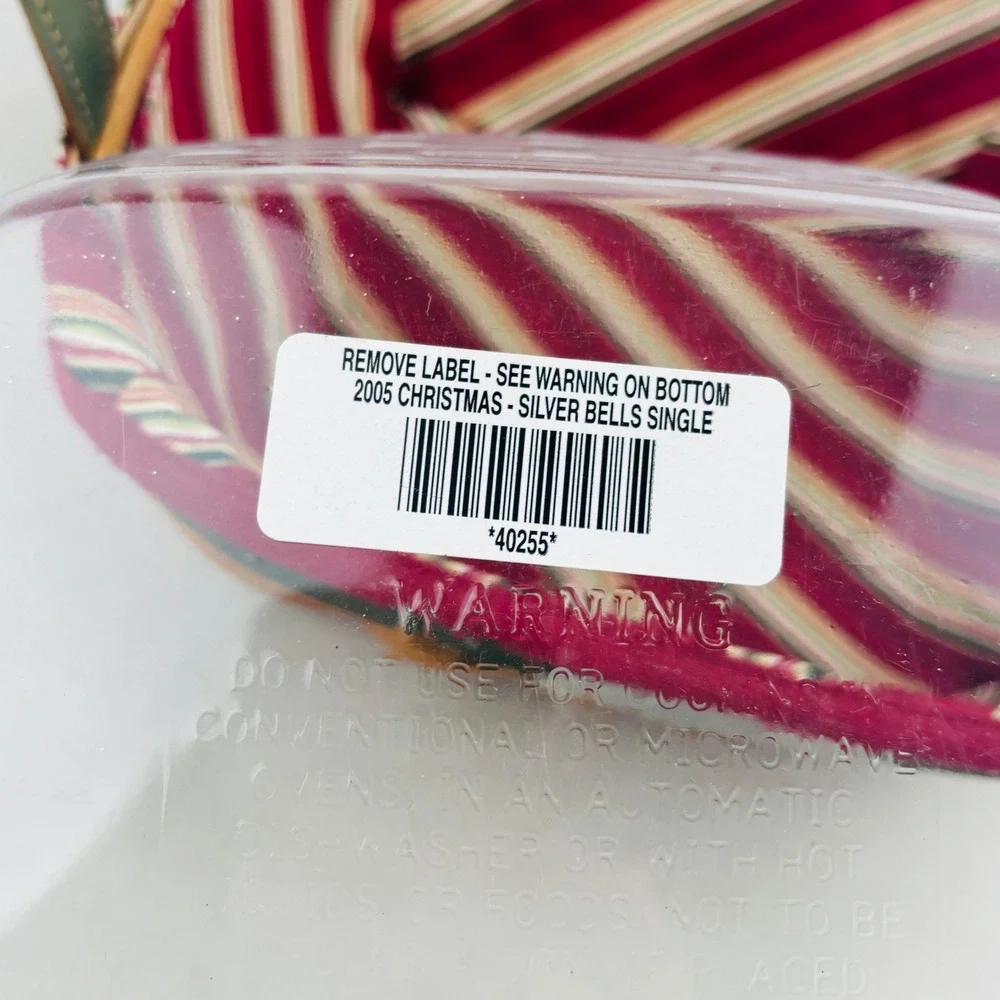 Longaberger 2005 Christmas Collection Silver Bells Basket Stripe Liner Protector